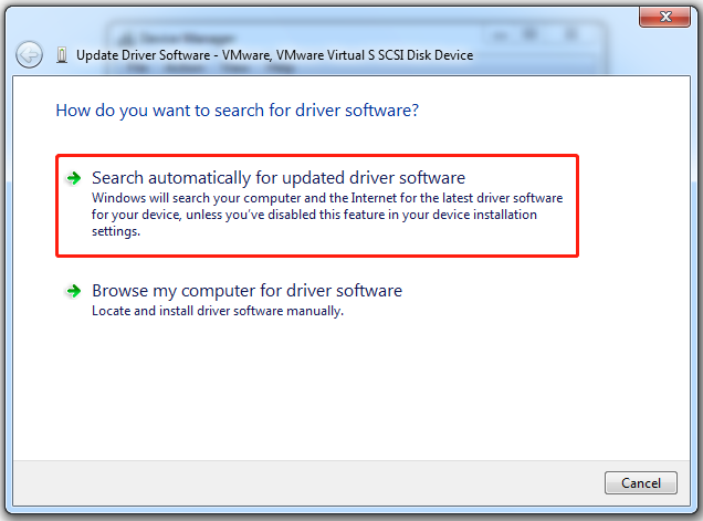 update disk driver automatically Windows 7