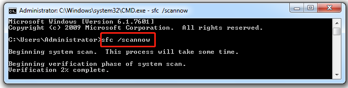 run an SFC scan in Windows 
