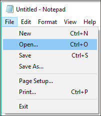 go to File and Open