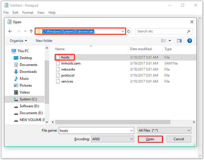 locate the host file