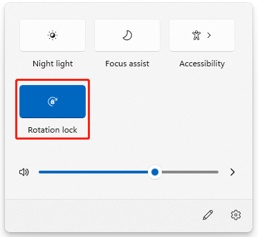 click the Rotation lock button