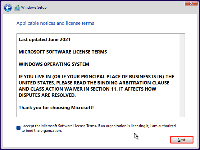 accept license terms