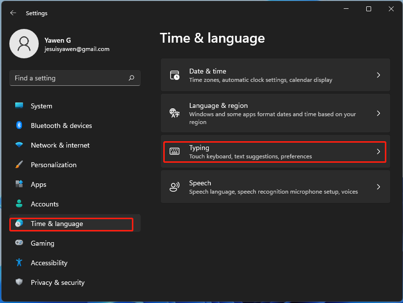 select Time and Language in Windows 11 Settings