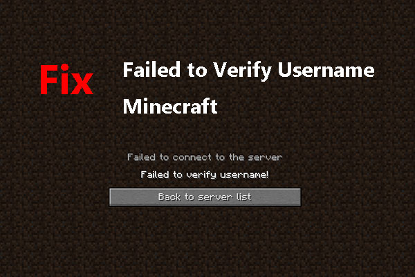 failed to verify username Minecraft