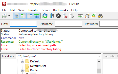 filezilla failed to retrieve directory listing filezilla failed to retrieve directory listing