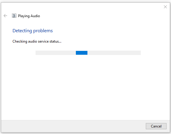 run Playing Audio troubleshooter