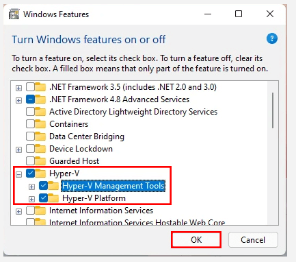 enable Hyper V in Windows 11