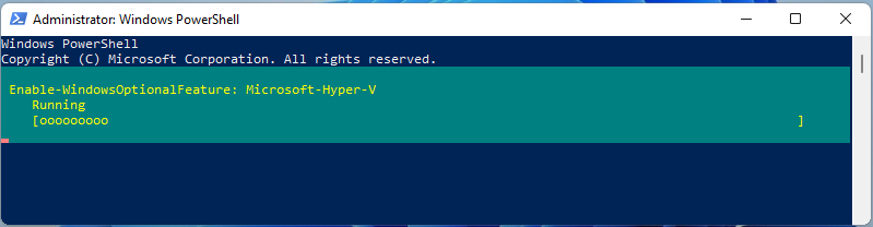 enable Hyper V via Windows PowerShell