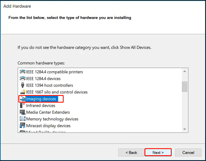 select Imaging devices