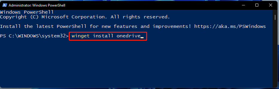 type and execute the command