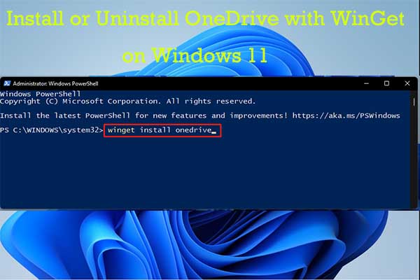 install or uninstall OneDrive with WinGet in Windows 11
