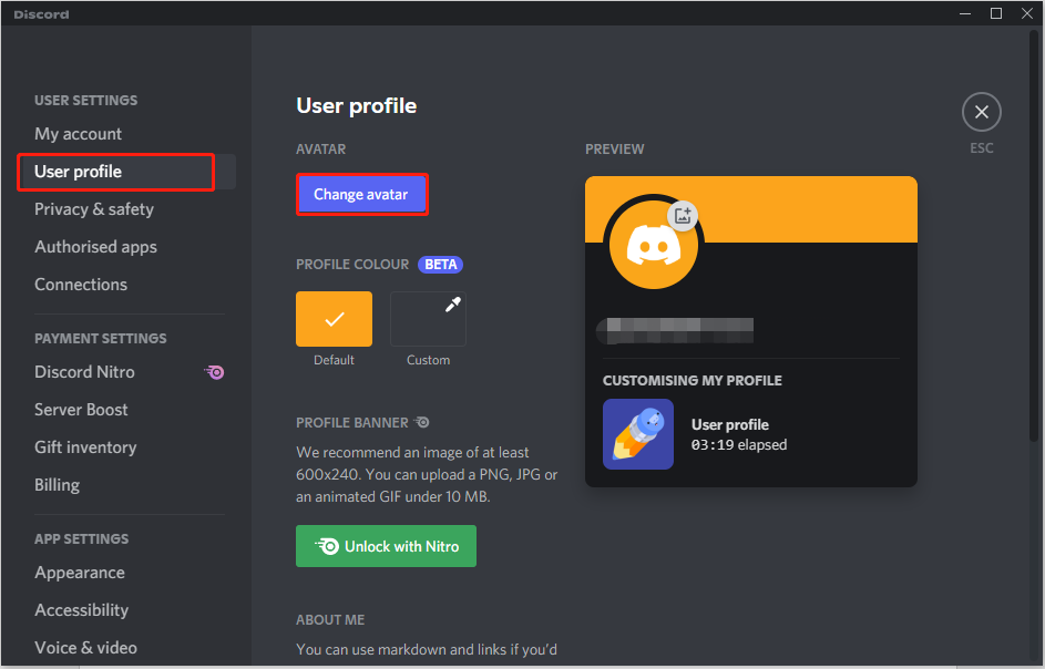 Invisible Discord Profile