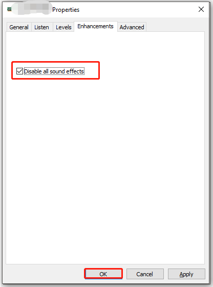 check Disable all sound effects