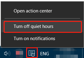 turn off Quiet Hours
