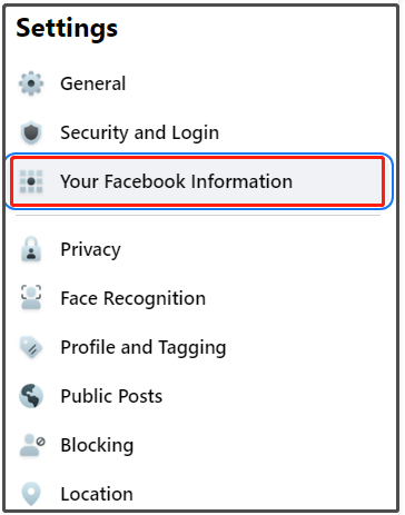 choose Your Facebook Information