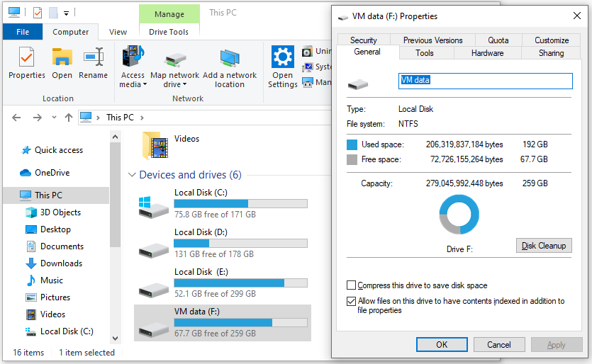 check partition properties