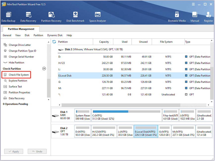 select Check File System