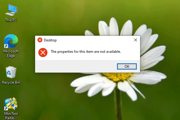 the properties of this item are not available