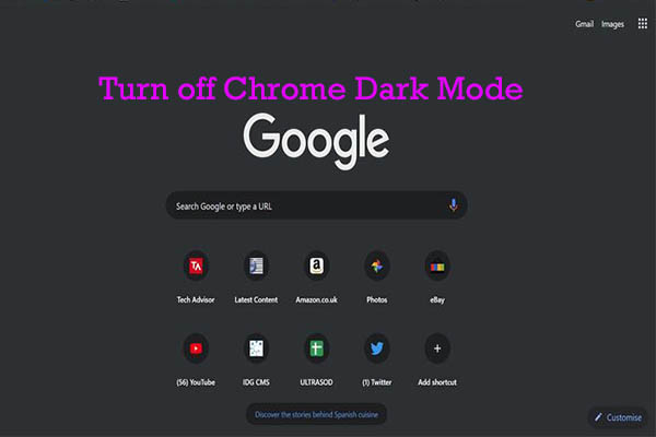 turn off dark mode Chrome