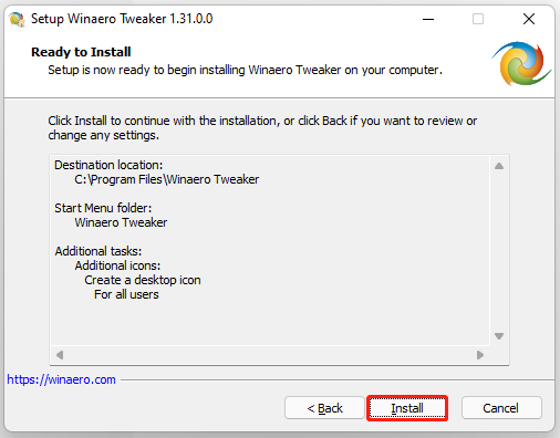 click Install