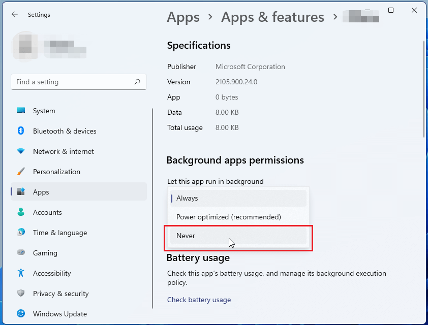 change background permissions in Windows 11
