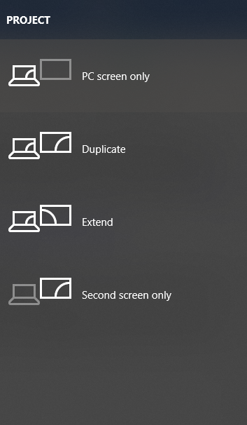 open projection settings