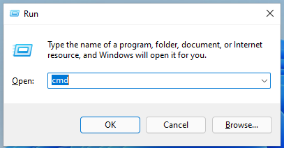 open command prompt from the run box
