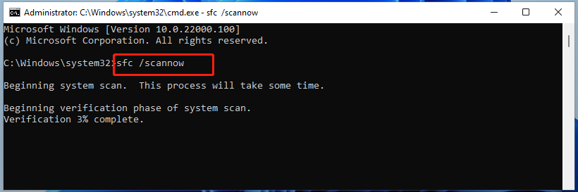 type and execute the SFC command