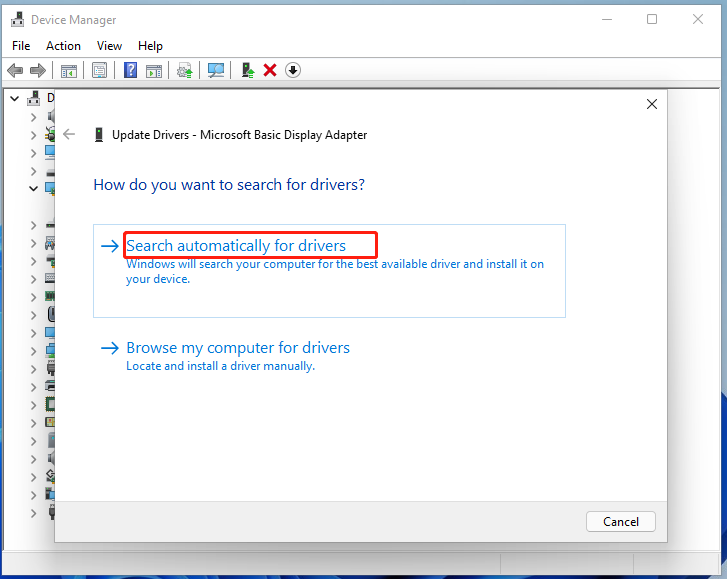 choose a way to update driver