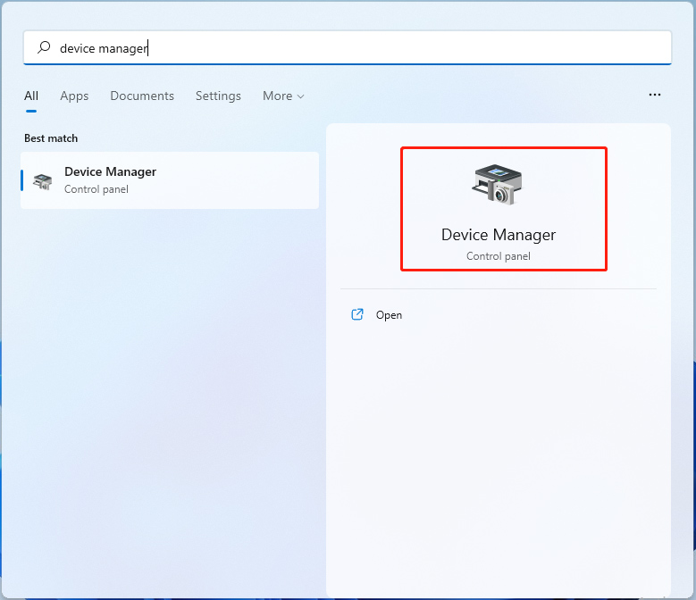 select Device Manager in Windows 11