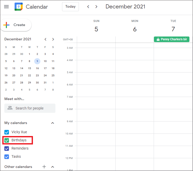 add a birthday to Google Calendar