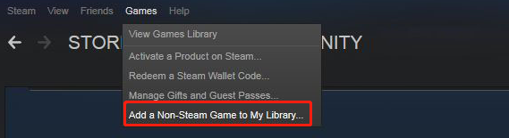 add a non steam game to my library