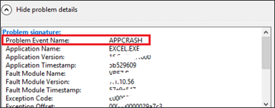 Program Event Name: APPCRASH