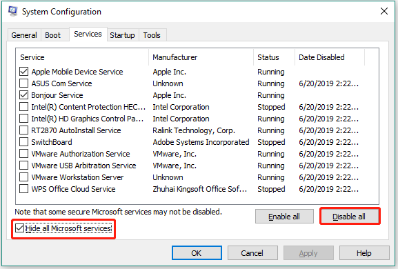 disable all Microsoft services