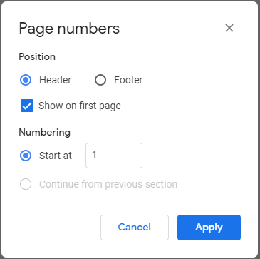 the function of Page numbers