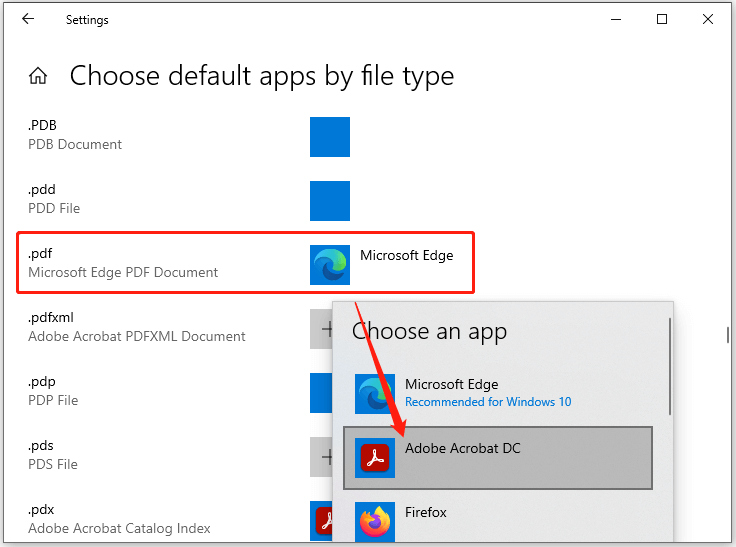 choose default apps by file type