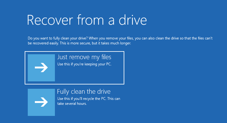 recover from a drive