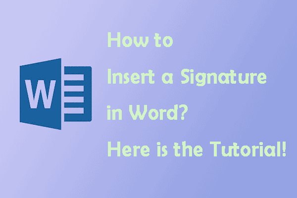 insert a signature in Word
