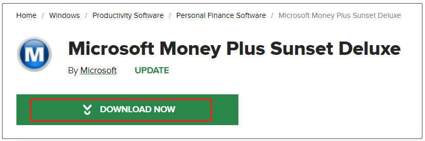 microsoft money plus sunset deluxe free download