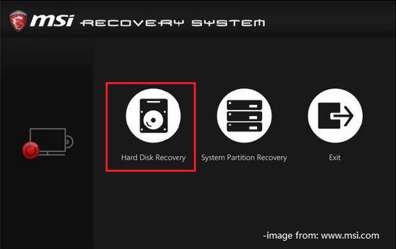 select Hard Disk Recovery