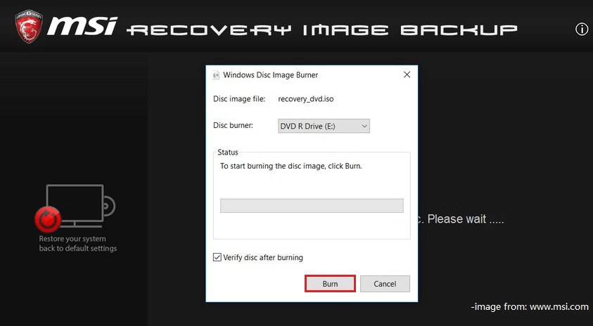 msi burn recovery gl63