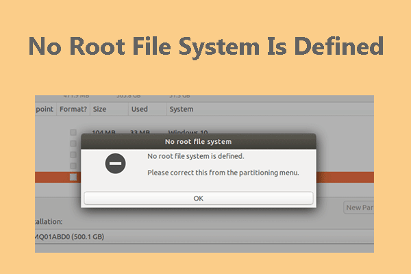 no root file system is defined