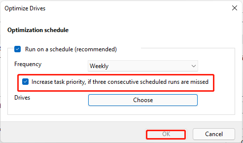 schedule an optimize for hard drive