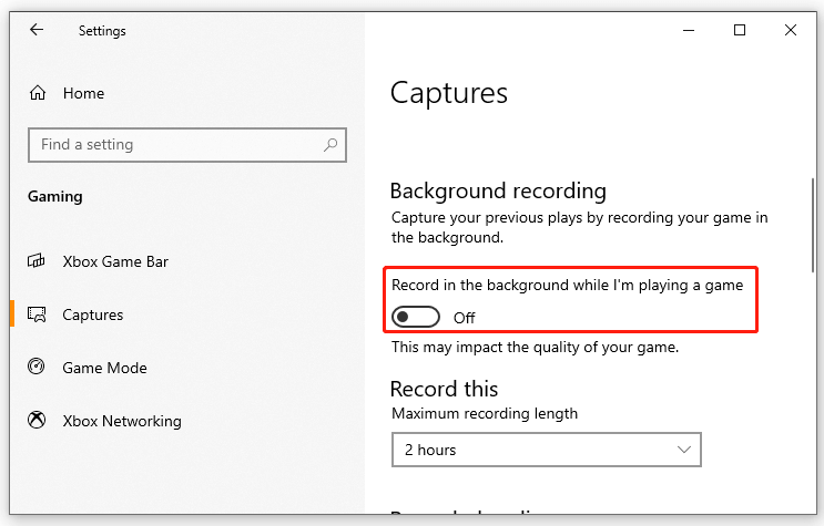 Record in the background while I’m playing a game