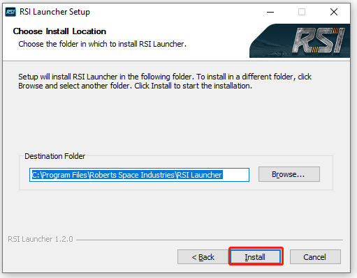 install RSI game launcher