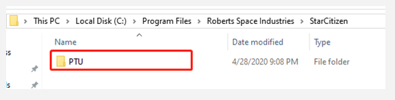 find the PTU folder