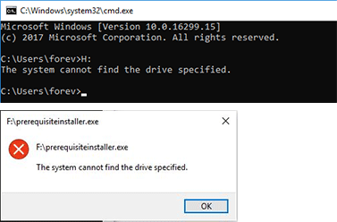 the system cannot find the drive specified