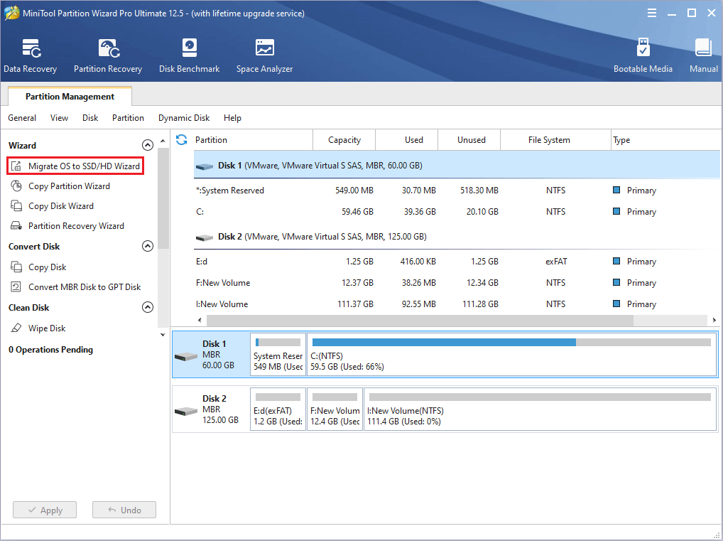 click Migrate OS to SSD/HD Wizard