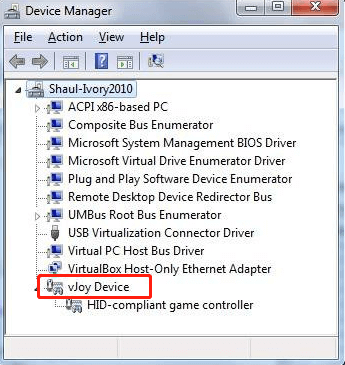 Update VJoy device driver