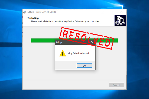 vjoy failed to install thumbnail